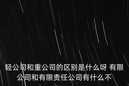 輕公司和重公司的區(qū)別是什么呀 有限公司和有限責(zé)任公司有什么不