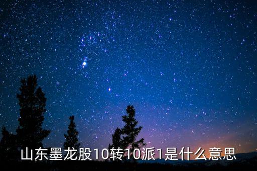 山東墨龍股10轉(zhuǎn)10派1是什么意思