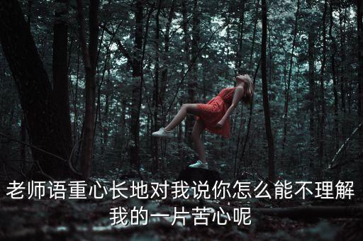 一片苦心什么意思，老師語重心長(zhǎng)地對(duì)我說你怎么能不理解我的一片苦心呢