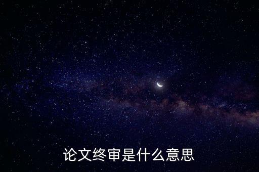 正在終審是什么意思，論文終審是什么意思