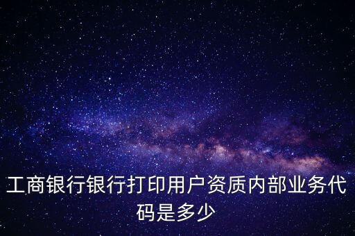 工商銀行銀行打印用戶資質(zhì)內(nèi)部業(yè)務(wù)代碼是多少