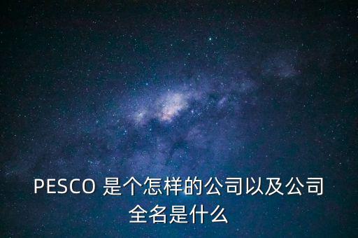 PESCO 是個怎樣的公司以及公司全名是什么