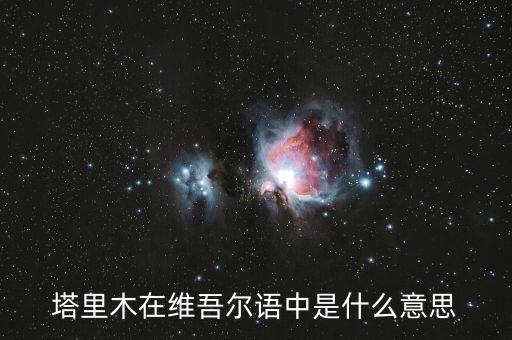 新疆塔里木是什么，塔里木在維吾爾語(yǔ)中是什么意思