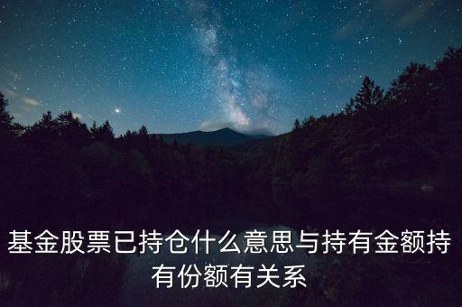 基金股票已持倉什么意思與持有金額持有份額有關系