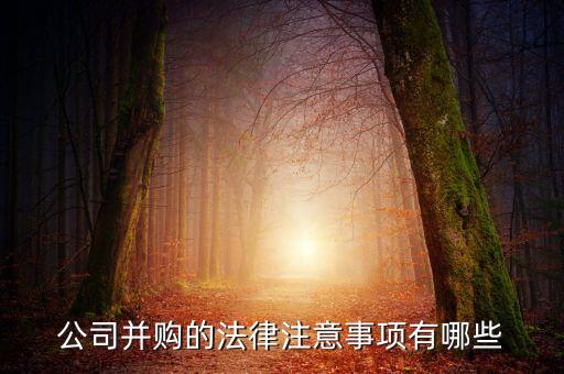 公司并購(gòu)的法律注意事項(xiàng)有哪些