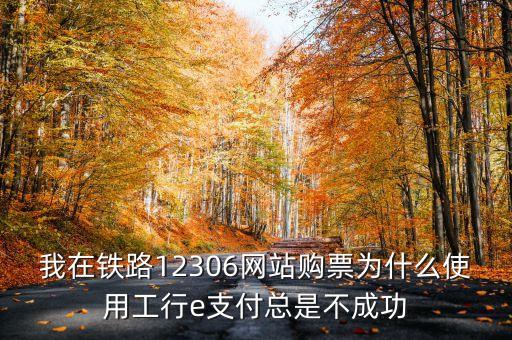 我在鐵路12306網(wǎng)站購票為什么使用工行e支付總是不成功