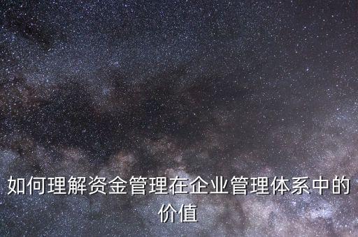 如何理解資金管理在企業(yè)管理體系中的價值