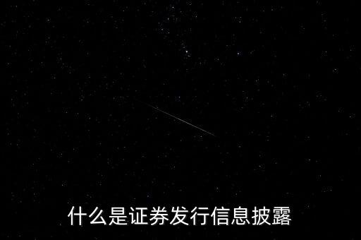 什么是證券發(fā)行信息披露