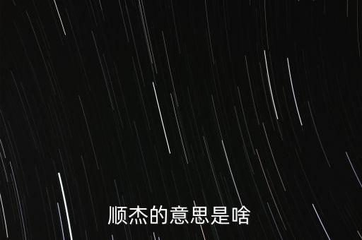 順杰的意思是啥