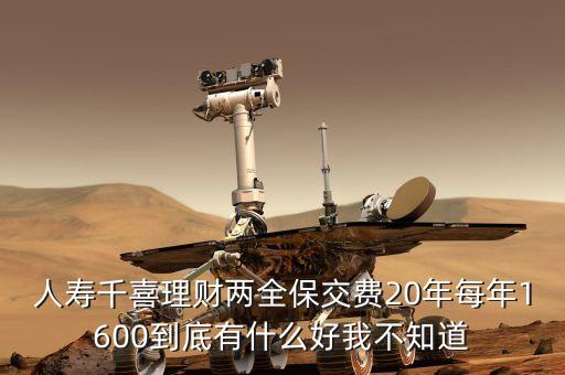 人壽千喜理財兩全保交費20年每年1600到底有什么好我不知道