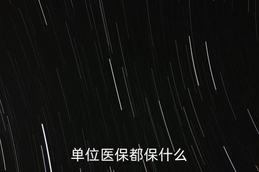 單位醫(yī)保都保什么