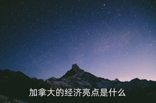 加拿大的經(jīng)濟(jì)亮點(diǎn)是什么