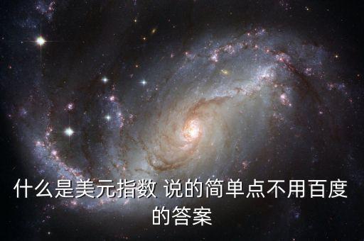 什么是美元指數(shù) 說的簡單點不用百度的答案