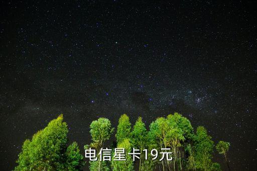 電信星卡19元