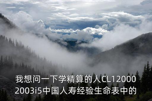 我想問一下學精算的人CL120002003i5中國人壽經(jīng)驗生命表中的