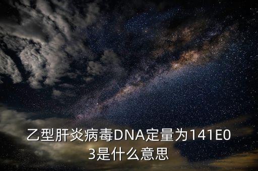 乙型肝炎病毒DNA定量為141E03是什么意思