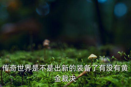 傳奇世界是不是出新的裝備了有沒(méi)有黃金裁決