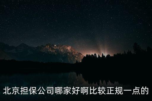 北京擔(dān)保公司哪家好啊比較正規(guī)一點的