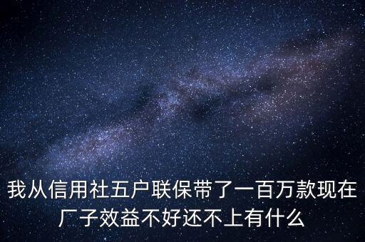 我從信用社五戶聯(lián)保帶了一百萬款現(xiàn)在廠子效益不好還不上有什么