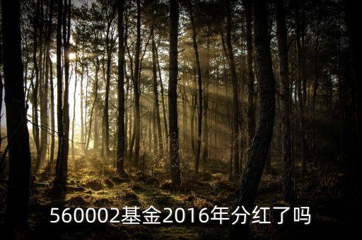 560002基金2016年分紅了嗎