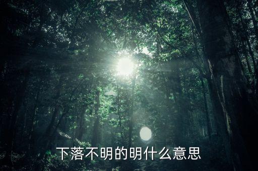 下落不明的明什么意思