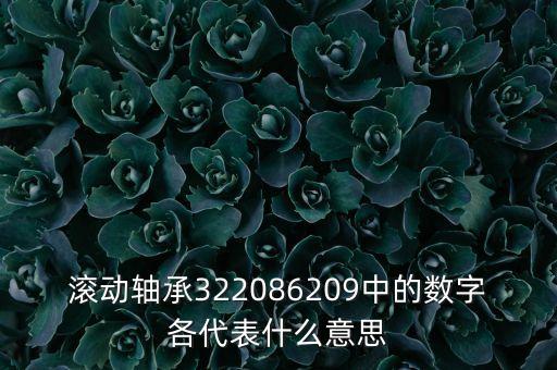 滾動軸承322086209中的數(shù)字各代表什么意思