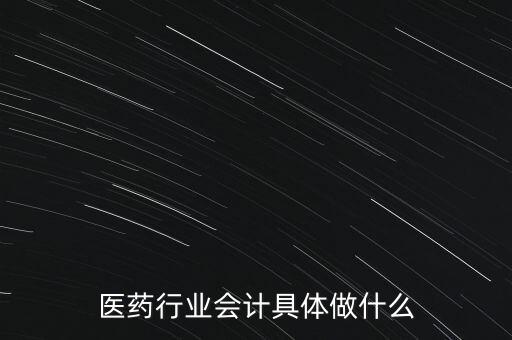 醫(yī)藥行業(yè)會(huì)計(jì)具體做什么