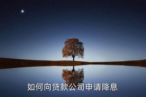 如何向貸款公司申請(qǐng)降息