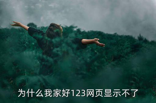 為什么我家好123網(wǎng)頁顯示不了