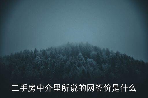 二手房中介里所說的網(wǎng)簽價(jià)是什么