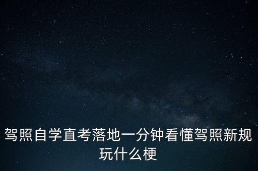 落地考是什么意思，駕照自學直考落地一分鐘看懂駕照新規(guī)玩什么梗