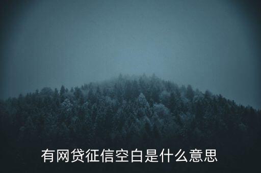 征信空白什么意思，為什么征信報告是空白