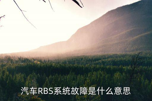 汽車上的rbs是什么，世嘉三廂rbs故障是什么意思