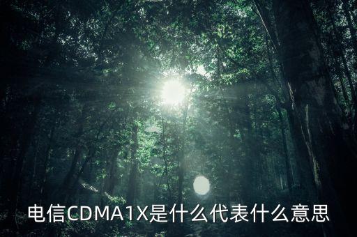 電信CDMA1X是什么代表什么意思