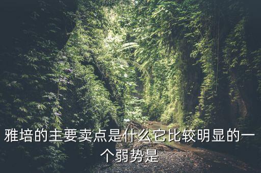 雅培的主要賣點(diǎn)是什么它比較明顯的一個(gè)弱勢(shì)是