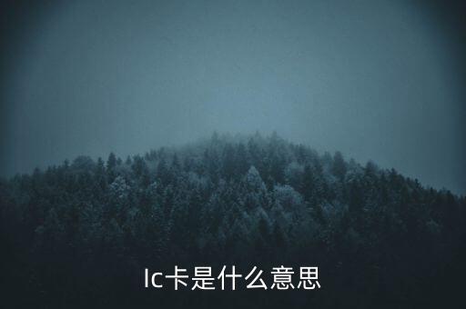 銀行ic卡是什么意思，IC卡是什么