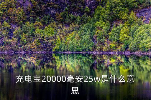 充電寶20000毫安25w是什么意思