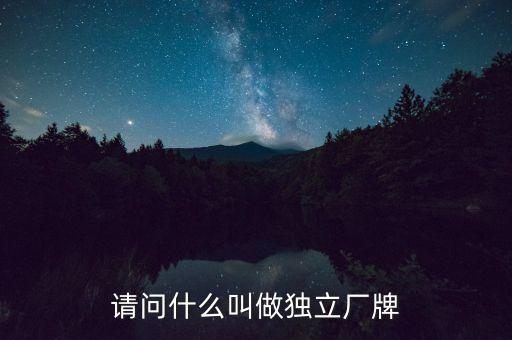 請問什么叫做獨(dú)立廠牌