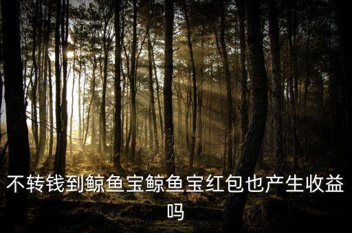 不轉(zhuǎn)錢到鯨魚寶鯨魚寶紅包也產(chǎn)生收益嗎