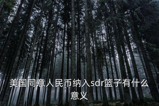 美國同意人民幣納入sdr籃子有什么意義