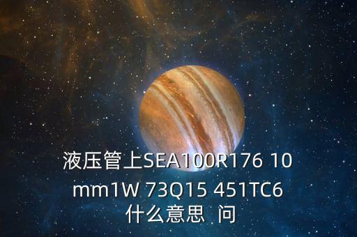 3q15什么意思，液壓管上SEA100R176 10mm1W 73Q15 451TC6 什么意思  問