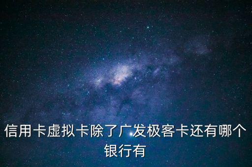 信用卡虛擬卡除了廣發(fā)極客卡還有哪個銀行有