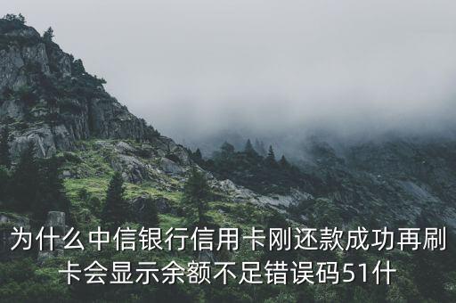 為什么中信銀行信用卡剛還款成功再刷卡會(huì)顯示余額不足錯(cuò)誤碼51什