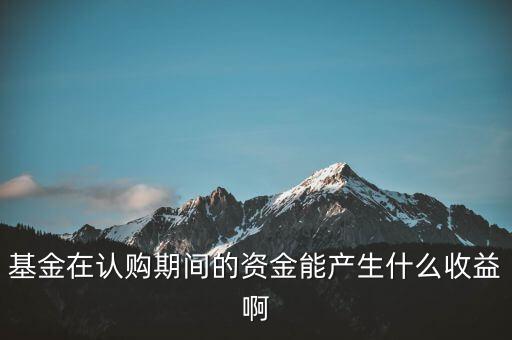 基金在認購期間的資金能產(chǎn)生什么收益啊