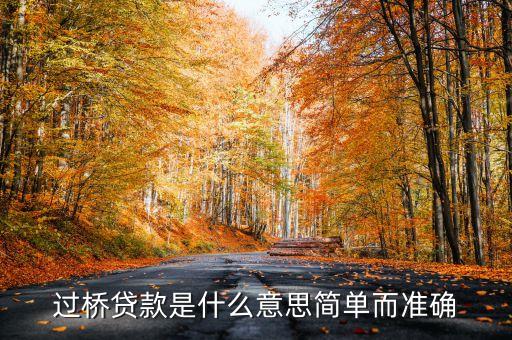 過橋貸款是什么意思簡(jiǎn)單而準(zhǔn)確