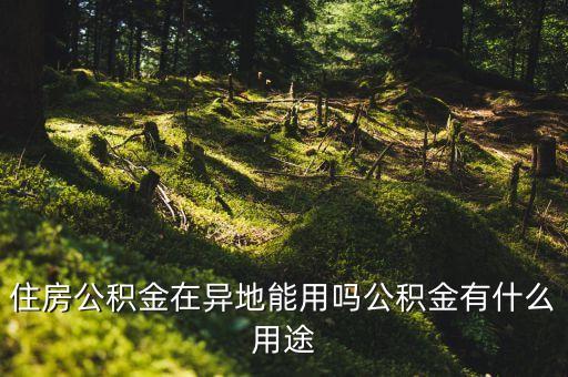 住房公積金在異地能用嗎公積金有什么用途