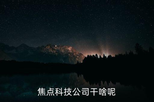 焦點科技公司干啥呢