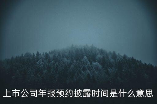 什么是年報(bào)預(yù)約披露，上市公司年報(bào)預(yù)約披露時(shí)間是什么意思