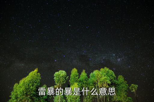 雷暴的暴是什么意思