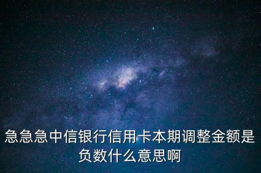 急急急中信銀行信用卡本期調(diào)整金額是負(fù)數(shù)什么意思啊